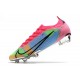 Bota Nike Mercurial Vapor XIV Elite FG Azul Rosa Verde