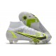 Nike Mercurial Superfly 8 Elite SG Pro Blanco Negro Metálico Plateado