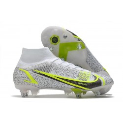 Nike Mercurial Superfly 8 Elite SG Pro Blanco Negro Metálico Plateado