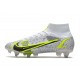 Nike Mercurial Superfly 8 Elite SG Pro Blanco Negro Metálico Plateado