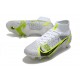 Nike Mercurial Superfly 8 Elite SG Pro Blanco Negro Metálico Plateado