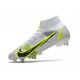 Nike Mercurial Superfly 8 Elite SG Pro Blanco Negro Metálico Plateado