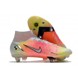 Nike Mercurial Superfly 8 Elite SG Pro Blanco Negro Metálico Plateado