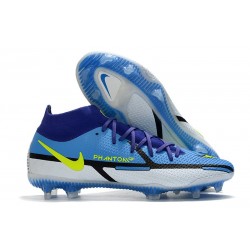 Botas Nike Phantom GT2 Elite DF FG Zafiro Volt Gris Niebla Azul Vacío