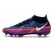 Botas Nike Phantom GT2 Elite DF FG Azul Marino Blanco Morado