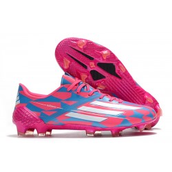 Bota de fútbol adidas F50 Ghosted Adizero FG Rosa Azul Blanco