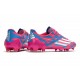 Bota de fútbol adidas F50 Ghosted Adizero FG Rosa Azul Blanco