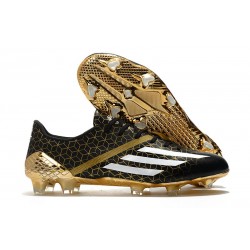 Bota de fútbol adidas F50 Ghosted Adizero FG Negro Blanco Oro