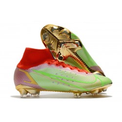 Nike Mercurial Superfly VIII Elite DF FG Verde Rojo Oro