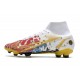 Nike Mercurial Superfly VIII Elite DF FG CR7 Blanco Rojo Azul Oro