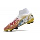 Nike Mercurial Superfly VIII Elite DF FG CR7 Blanco Rojo Azul Oro