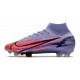 Nike Mercurial Superfly VIII Elite DF FG Mbappe Lila Claro Plateado Metalizado