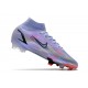 Nike Mercurial Superfly VIII Elite DF FG Mbappe Lila Claro Plateado Metalizado