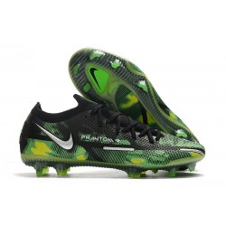 Nike Zapatilla Phantom GT 2 Elite FG Negro Metallic Platino Verde