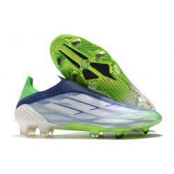 Zapatillas de Fútbol adidas X Speedflow+ FG Blanco Verde Azul