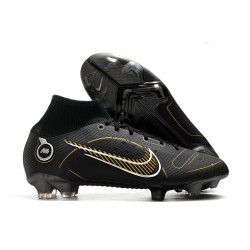 Nike Mercurial Superfly 8 Elite FG Negro Dorado Metalizado Plateado Metalizado