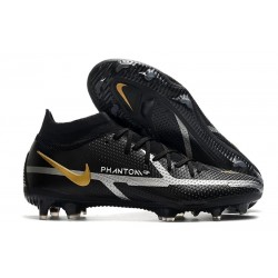 Botas Nike Phantom GT2 Elite DF FG Negro Gris Metálico Dorado Metalizado