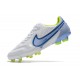 Bota Nike Tiempo Legend IX Elite FG Blanco Azul