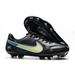 Bota Nike Tiempo Legend IX Elite FG Negro Oro Azul