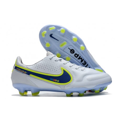 Bota Nike Tiempo Legend IX Elite FG Blanco Azul