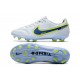 Bota Nike Tiempo Legend IX Elite FG Blanco Azul